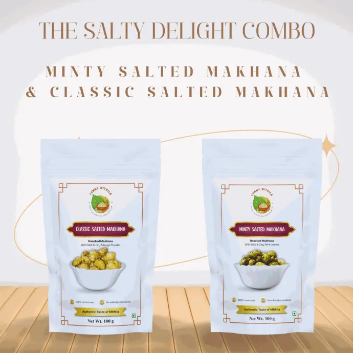 The Salty Delight Combo | Minty Salted Makhana + Classic Salted Makhana | 100g + 100g