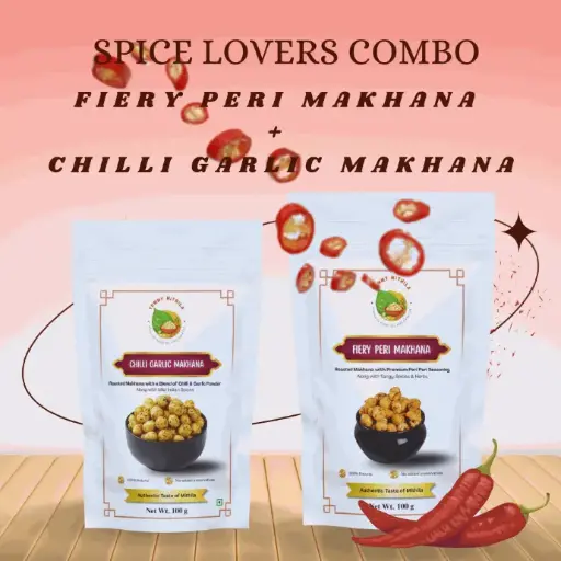 [C-SL-04] Spice Lovers Combo | Fiery Peri Makhana + Chilli Garlic Makhana | 100g + 100g