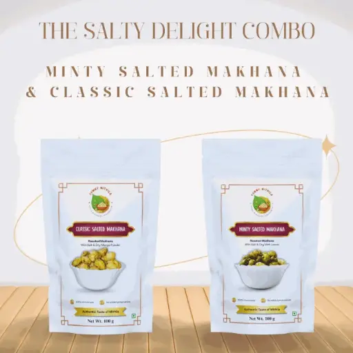 [C-SD-01] The Salty Delight Combo | Minty Salted Makhana + Classic Salted Makhana | 100g + 100g
